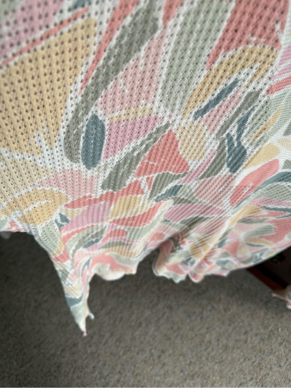 Democracy Floral V-Neck Sweater in Pink, Sage & Cream - Picture 3 of 5